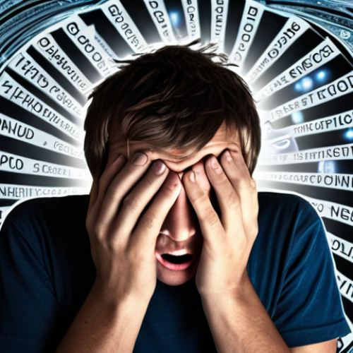 **Image Prompt: Digital Overload and Mental Exhaustion**
    "A person with a visibly stressed and overwhelmed expression, their head bowed slightly, surrounded by a chaotic, swirling vortex of glowing digital information. This includes fragmented social media feeds, constant notification icons, rapid short video frames, and overwhelming news headlines. A prominent smartphone is clutched in their hand, emitting a harsh light. The background is a blur of overwhelming digital noise, creating a sense of mental fatigue, anxiety, and being trapped by a dopamine loop. Emphasize a feeling of being constantly drained and unable to focus."