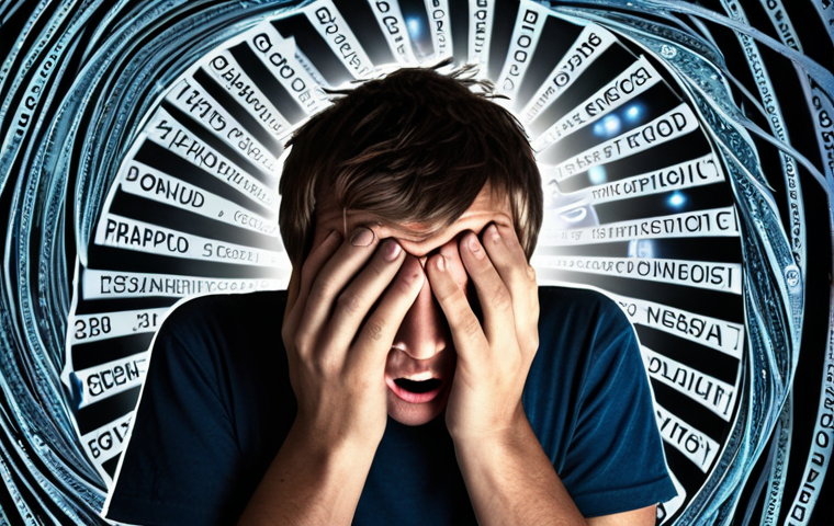 **Image Prompt: Digital Overload and Mental Exhaustion**
    "A person with a visibly stressed and overwhelmed expression, their head bowed slightly, surrounded by a chaotic, swirling vortex of glowing digital information. This includes fragmented social media feeds, constant notification icons, rapid short video frames, and overwhelming news headlines. A prominent smartphone is clutched in their hand, emitting a harsh light. The background is a blur of overwhelming digital noise, creating a sense of mental fatigue, anxiety, and being trapped by a dopamine loop. Emphasize a feeling of being constantly drained and unable to focus."