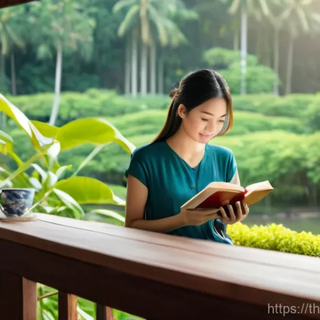 정보 다이어트법을 위한 목표 설정 방법 - **Prompt 1: Peaceful Morning Digital Detox**
"A young Thai woman in her late 20s, dressed in com...