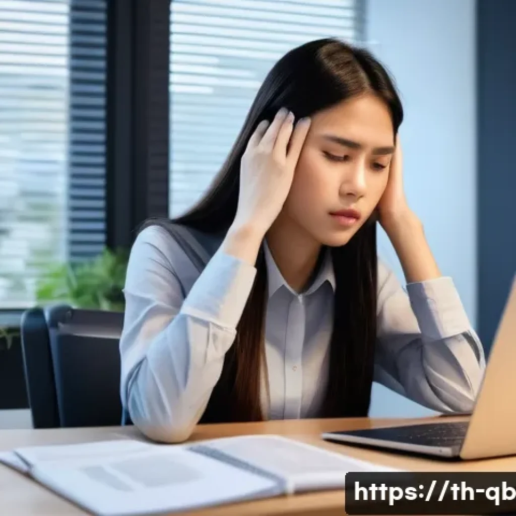 정보 다이어트법의 철학적 접근 - **Information Overload & Stress**
A conventionally attractive young Thai woman, dressed in smart...