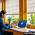 Home 22 효율적인 이메일 관리 팁 - A modern Thai office workspace with a young professional organizing emails on a sleek laptop screen ...